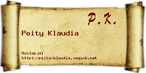 Peity Klaudia névjegykártya