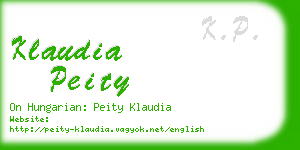 klaudia peity business card